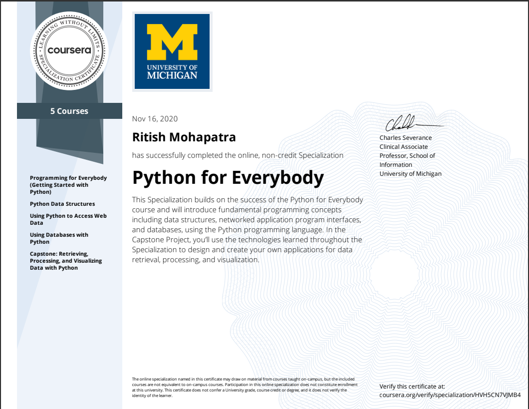 Python (University of Michigan)